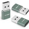 AIYEEN Adattatore aggiornato da USB C femmina a USB A maschio, convertitore da tipo C a USB A per iWatch 7, MacBook, iPhone 11 12 13 14 Pro Max, iPad Mini 6, Samsung Galaxy S20 S21 S22 (3Pack DG)