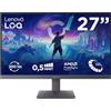 Lenovo LOQ 27-10 | Monitor da gioco Full HD da 27 | 1920 x 1080 | 16:9 | 200 Hz | tempo di risposta 0,5 ms | HDMI 2.1 | DisplayPort | pannello a 3 lati | AMD FreeSync Premium | Luna Grigio