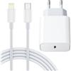 LumFocus Cavo di ricarica per iPhone, 25 W, USB C, certificato MFi, per caricabatterie rapido Apple, da USB C a Lightning da 2 m + 2 m, per iPhone 14/Pro/Max/Promax/13/12/11/Xs/Xr/X/8/7/Plus/iPad
