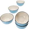 MÄSER OSITA - Set di 6 ciotole per cereali, 450 ml, in gres blu e crema, con linee in rilievo per 6 persone, per insalata, zuppa, cereali, patatine ecc.