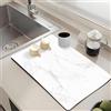 WLHFDC Tappetino Scolapiatti Assorbente Cucina 50x40cm,Tappetino Macchina Caffe,Super Assorbente Antiscivolo per Stoviglie Lavello Cucina(Bianco Marmo)