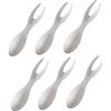 Zerodeko 6 Pezzi Forchettine Finger Food in Acciaio Inossidabile per Bar e Feste | Doppia Liscia, Impugnatura Ergonomica, Resistenti alla Ruggine, per Frutta, Dessert, Seafood e Antipasti