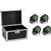 Eurolite EUROLITE Set 4x LED Silent PAR 6 QCL Floor sw + Case (20000986) 20000986