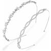 Prasacco 2 cerchietti argentati con strass, per matrimonio, da sposa e da donna, con cristalli scintillanti, per matrimoni, balli, feste, palcoscenici, uso quotidiano (2 stili)