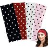 BDGYCK 4 Stück Fascia Capelli Donna Uomo, fasce per capelli da donna eleganti con motivo a pois, in tessuto morbido ed elastico antiscivolo, per yoga, corsa e trucco (Nero, bianco, rosa, vino rosso)