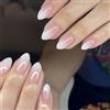 Velvoria Set da 30 pezzi di unghie adesive a pressione forma mandorla-ovale per manicure, sfumatura nude-rosa French manicure, unghie adesive eleganti e raffinate