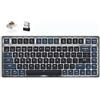 ATTACK SHARK AK832 Tastiera Meccanica, 75% TKL Tastiera DaGioco Wireless, Ultra-Thin Low Profile Gasket Tastiera BT/2.4G/Wired, 20 Backlit, 83 Chiavi, Coiled USB C Cable per Mac/Win-Brown Switch