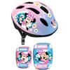 Stamp Helm + Ellbogen und Knieschützer-Minnie, Casco + Gomito e Ginocchio Protezione Ragazza, Rosa, 50/56 cm
