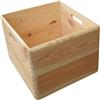 Contenitore Box Salvaspazio Sovrapponibile 30x30x30 cm in Legno di Pino Naturale