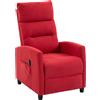 Poltrona Massaggiante 66x91x108 cm Reclinabile a 160° con Poggiapiedi e Telecomando in Ciniglia Rosso Vino