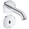 GROHE Essence E Rubinetto elettronico per lavabo a parete con comando ad infrarossi, acqua fredda o premiscelata, Cromo 36447000
