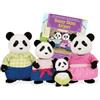 Li'l Woodzeez - Famiglia Panda Skyhopper - 4 figurine e libro