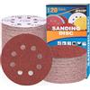 ALPXUXP 120 Pezzi Dischi Abrasivi 125mm,Rotondi Carta Vetrata Abrasiva 8 Fori in Rosso,per Levigatrice Orbitale(Grana 40/60/80/120/180/240/320/400 x15)
