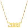 AFSTALR - Collana da donna con ciondolo a forma di numero di anno 1980-2019, argento/oro/oro rosa e 1998, colore: Oro, cod. NK-YEAR--GOLD-1998