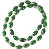 yigedan Collana con perline rotonde in giada verde naturale