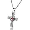 Zysta - Collana da uomo e da donna, in acciaio inox, con ciondolo a forma di croce celtica, collana con ciondolo a forma di croce Malta, colore: Cavalieri templari, cod. BWDE20190411