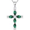 YL Collana Croce Argento 925 con 12 Pietra portafortuna Zirconia Cubica Regali con ciondolo crocifisso per donne mamma, 45-48 CM