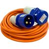 Crusader Products Cavo di prolunga da 10 m, resistente, 240 V, 16 A, per campeggio, roulotte, colore arancione, ad alta visibilità, perfetto per camper e camper (10 m)