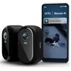 Arlo Essential - Telecamera di sorveglianza a batteria HD, per esterni, Wi-Fi, senza fili, video 1080p, visione notturna a colori, luce, rilevatore di movimento, sirena, audio a 2 vie, con periodo di