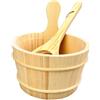 JISADER Set di secchi in legno per sauna, accessori per il bagno, 5 litri, grande capacità, multiuso, SPA, strumento per il bagno a vapore per SPA, vasca da