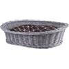 e-wicker24 Alles aus Weide e-wicker24 Tutto in vimini - Cesta per cani e gatti in vidie per cane e gatto con cuscino, cestino per animali intrecciato (Grigio_Nero1, 55x40 H18)