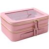 SANHECUN La custodia da toeletta da viaggio trasparente porta la borsa degli accessori da viaggio, Rosa, SHC-TL-2, Borsa cosmetica