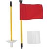 YONGZURA Set di mini bandierine verdi con foro di drenaggio, portatile, a 2 sezioni staccabili, per pratica in giardino/uso domestico, bandiera in nylon e asta in fibra di vetro (rosso)