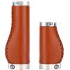 BBxunsless Manopole per manubrio della bicicletta, in microfibra di PVC, ergonomiche, cucite a mano, stile casual, retrò, antiscivolo, con doppio blocco, per MTB, bici da strada