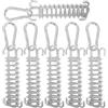 VILLCASE 6 Set Fermacorda per Tenda da Campeggio con Molla, Argento | Acciaio Inossidabile, con Moschettoni Inclusi, per Tenda da Campeggio e Uso Outdoor su Tenda o Tettuccio