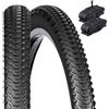 ECOVELO 2 COPERTONI + 2 CAMERE D'ARIA AMERICA 26 x 2.00 (50-559) PER MTB COUNTRY MOUNTAIN BIKE BICI BICICLETTA NERO