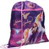 mybagstory Borsa sportiva Unicorn Academy Sophia & Wildstar | Borsa da piscina per bambina | Borsa con coulisse per palestra | Scuola, Tempo libero | Rosa e Viola | 44 x 36 cm