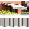 OUGPIU Mantovana per tende da sole, 3m x 20 cm, in poliestere, impermeabile, resistente ai raggi UV (strisce verdi)