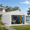 ACXIN Tenda da campeggio per garage e garage, robusto riparo e vimini con telo in polietilene, resistente ai raggi UV, impermeabile, rinforzo del tetto e telaio per auto, camion, SUV (bianco, 4 m x 8