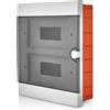 Lion Electric Armadio a incasso 2 file | 24 moduli scatola fusibili bianca per interruttore, scatola di distribuzione con guida DIN e porta trasparente per tutti gli ambienti interni