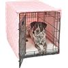 New World Copertura per gabbia per cani di taglia media con protezione in Teflon, in policotone, per la maggior parte delle gabbie da 91 cm, stampa rosa, lavabile in lavatrice, riduce l'abbaiare