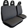 Auto Accessori Lupex - Coprisedili anteriori specifico per furgoni 3 posti universali, set copri sedili anteriori 2+1 doppio e singolo, Made In Italy (Grigio Scuro, Cintura Bassa Trapuntato)