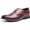 Hitmars Scarpe Derby Uomo Scarpe Stringate Formale Lavoro Eleganti Oxford Cerimonia Francesine Casual Comode Classiche Basse Sposa 1016 Marrone Tamaño 42