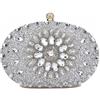 Anopo Borsa da Sera per Donna con Strass e Catena | Scintillante Pochette e Clutch, Perfetto per Matrimonio, Gala, Cocktail, Look da Sposa, Telefono Non Entra