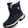 ASOCO DREAM Stivali da Neve Uomo Invernali Impermeabili Stivaletti Fodera Pelliccia Calda All'aperto Antiscivolo Doposci,Blu,44 EU
