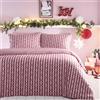 Fusion Set copripiumino singolo a quadretti rossi con agrifoglio, a righe, morbido al tatto, 52% poliestere e 48% cotone, include 1 copripiumino (140 x 200 cm) e 1 federa, set per camera da letto a