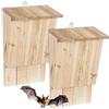 Relaxdays Set di 2 casette per pipistrelli, impermeabili, HxLxP: 34x22,5x13 cm, legno di abete, rifugio naturale.