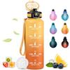 JAPORIA Borraccia Sport 1,5L, Bottiglia con Filtro Senza Perdite, Borraccia Motivazionale, Facile da Trasportare, Bottiglia Acqua Sportiva con Indicatore del Tempo, per Campeggio, Fitness, Viaggio, Gym