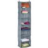 Relaxdays Organizer Armadio da Appendere Salvaspazio, 8 Ripiani, 140x36x20 cm, Inserto Porta Vestiti Campeggio, Grigio