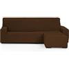 Martina Home - EMILIA - Copri Chaise Longue Elastico - Braccio destro corto (visto di fronte) - Marrone
