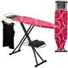 Relaxdays Asse da Stiro Pieghevole, Tavolo Ferro a Vapore, Piano per Stirare Salvaspazio, 110x33 cm, Copriasse, Rosso