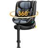 Reecle 360 Girevole Seggiolino Auto ISOFIX con Gamba di Supporto, 40-150cm