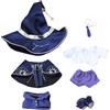 niannyyhouse Bambola di peluche, 10 cm, 20 cm, cappello, scialle, gilet, camicia, pantaloni, cravatta, scarpe, vestito magico, accessori per bambole (viola, 20 cm)