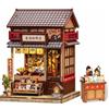 Endless Limit Kit Book Nook - Miniature Negozio Ventagli 3D Legno (Tsukino Eogi-dou) | Miniature di negozio di ventagli giapponese - 224 pezzi, luce LED, antipolvere. Un diorama culturale per libreria.