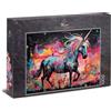 Ulmer Puzzleschmiede - Puzzle Unicorno 1000 Pezzi - L'Unicorno Magico su Sfondo Astratto Colore - Qualità Made in Germany