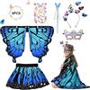 Aragallant Costume Farfalla Bambina, Mantello Ali Farfalla con Gonna Maschera Cerchietto Tatuaggi, Carnevale Costume Bambina, Costume Fata per Festa Cosplay